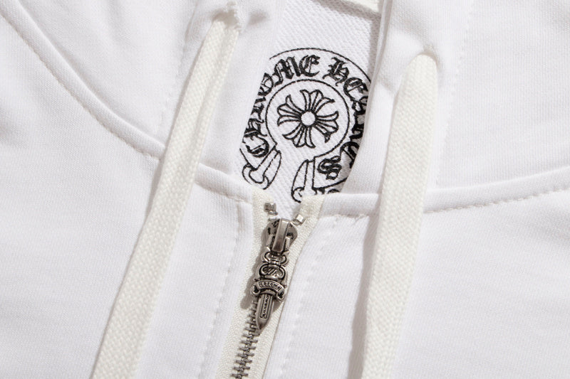 CHROME HEARTS LOS ANGELES ZIP WHITE HOODIE