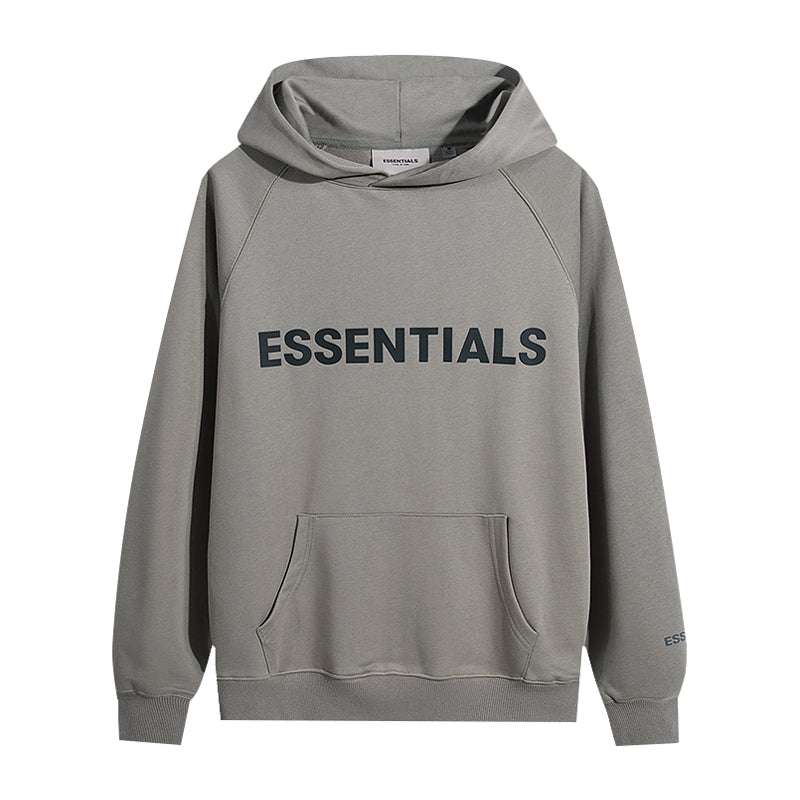 FEAR OF GODS ESSENTIALS APPLIQUE LOGO GREEN HOODIE