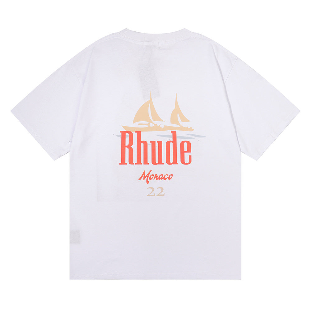 RHUDE MONACO SAILBOAT WHITE T-SHIRT