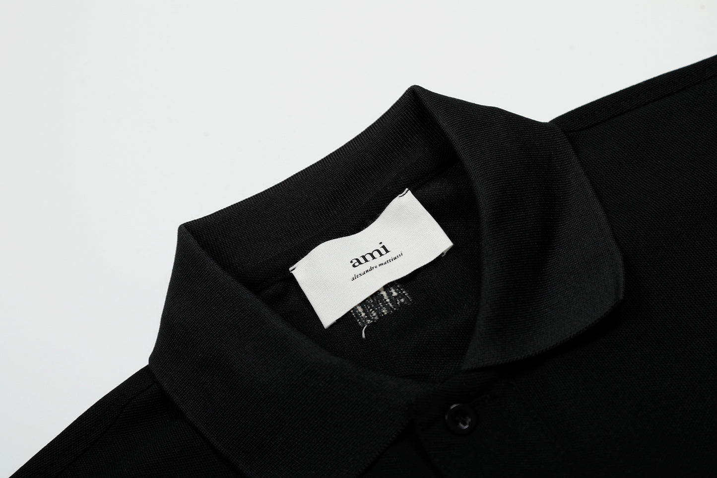 AMI PARIS BLACK AND RED POLO T-SHIRT