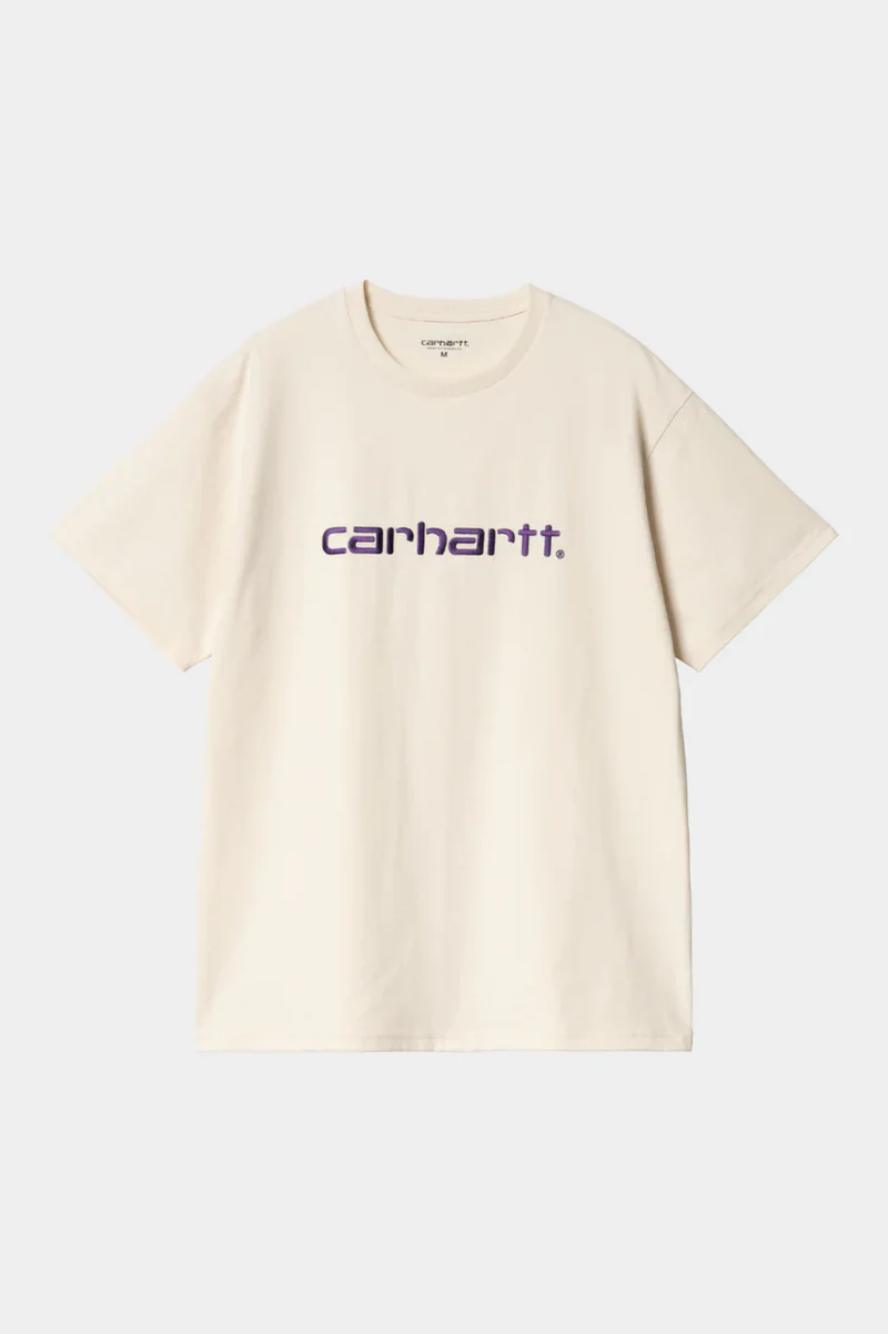 CARHARTT BASIC BEIGE AND PURPLE T-SHIRT