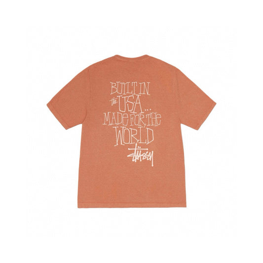 STUSSY BUILT IN USA ORANGE T-SHIRT