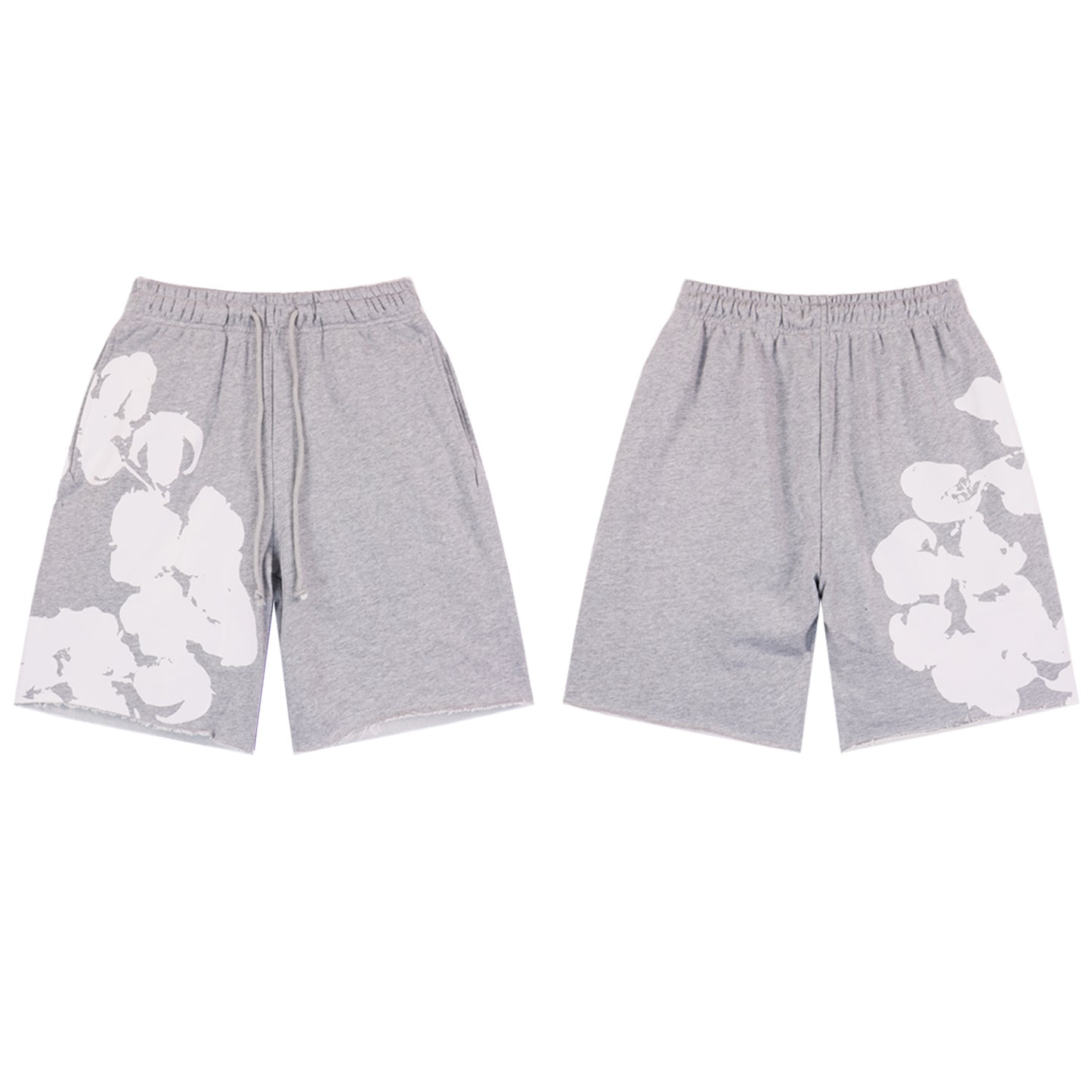 DENIM TEARS GREY SHORTS BIG COTTON WREATH