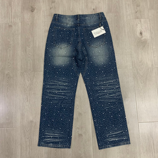 VALE FOREVER DENIM JEANS FULL RHINESTONE