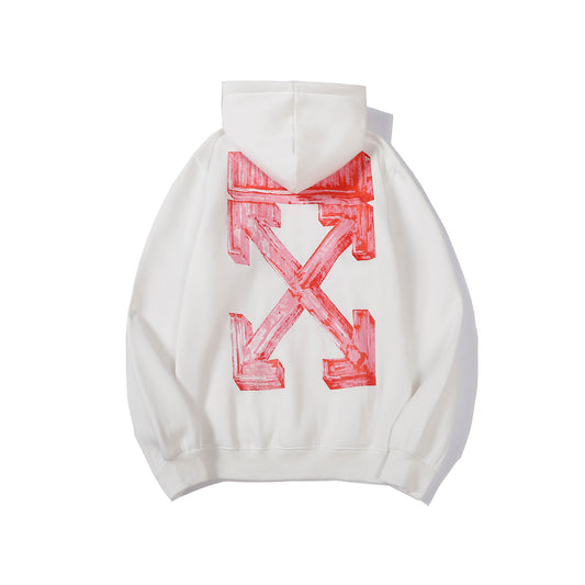 OFF WHITE ARROW RED AND WHITE HOODIE