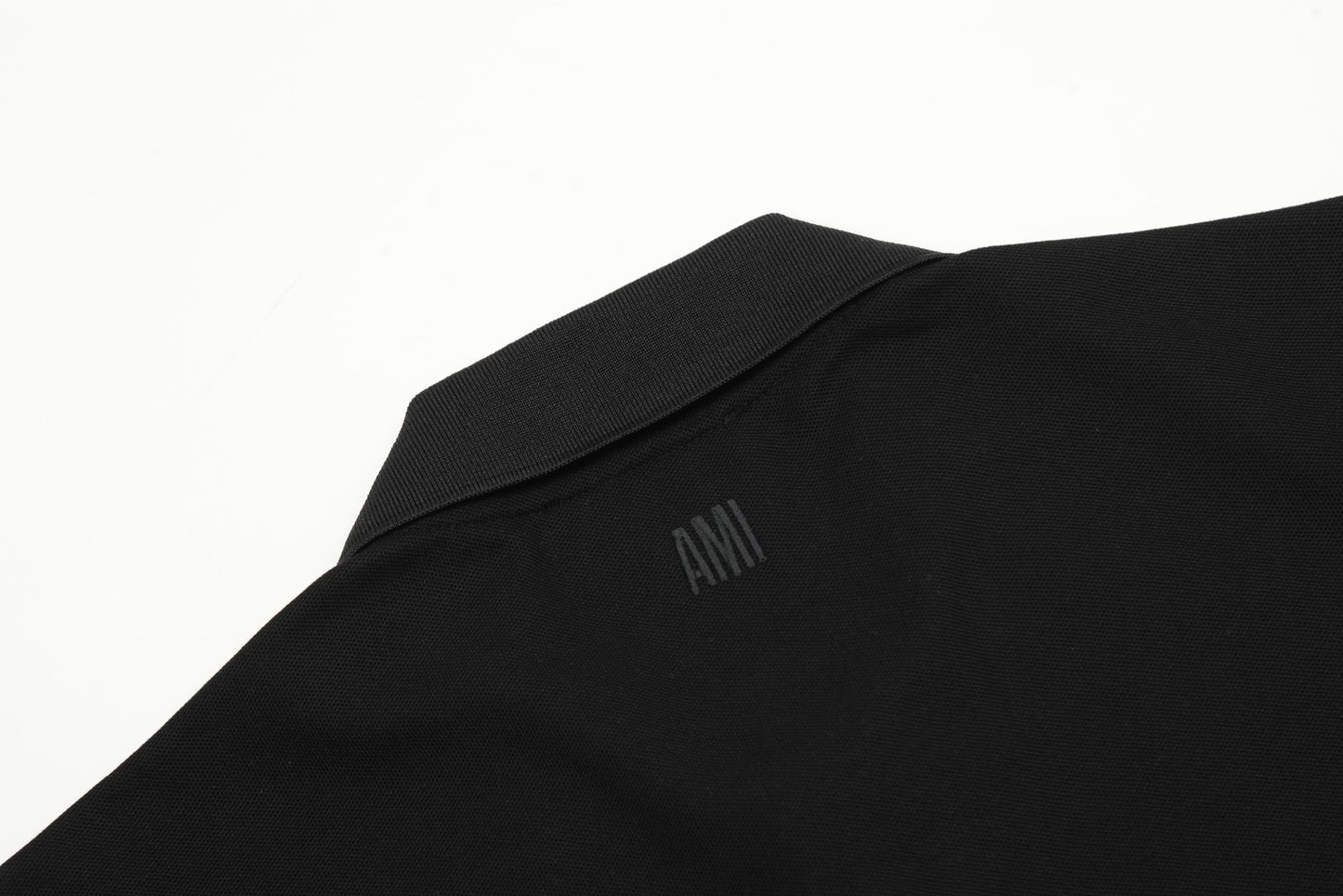 AMI PARIS FULL BLACK POLO T-SHIRT