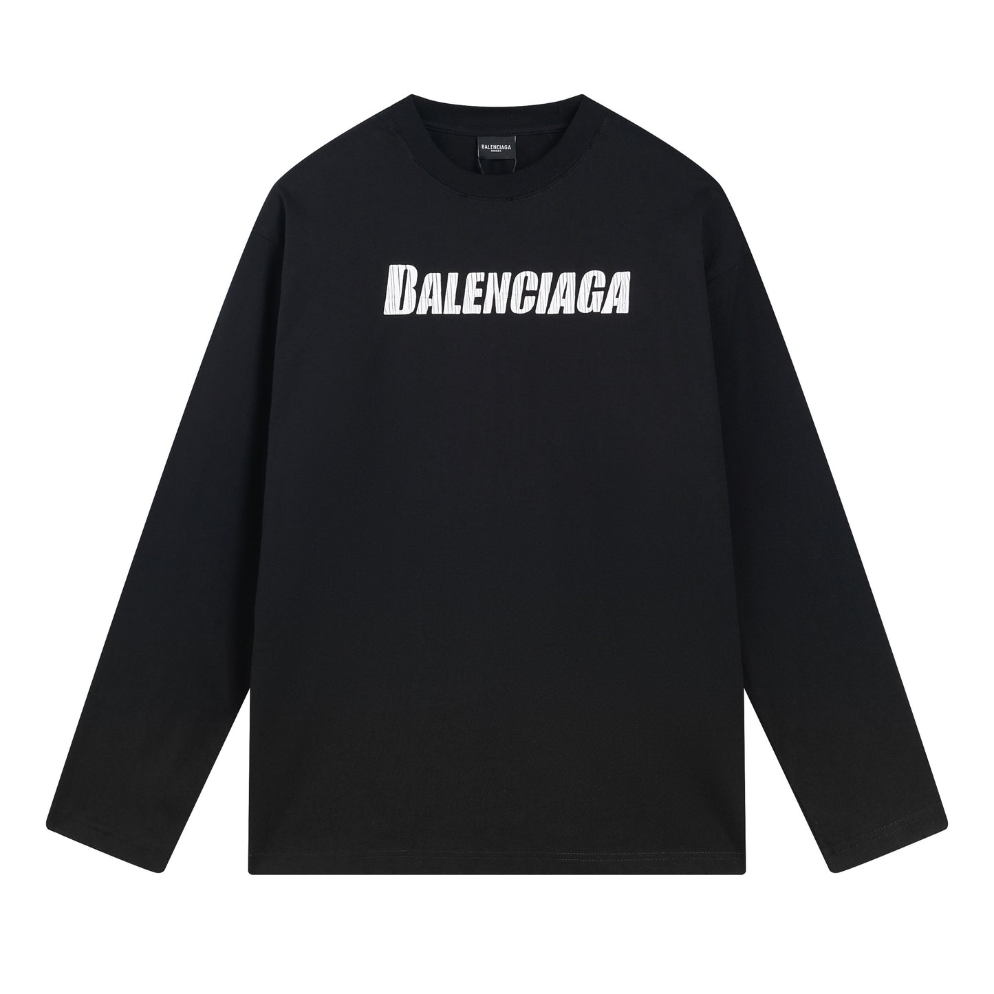 BALENCIAGA BASIC LOGO LONG SLEVE BLACK T-SHIRT