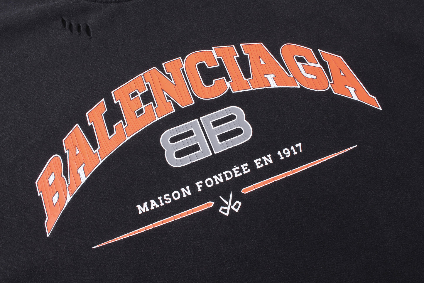 BALENCIAGA LONG SLEEVE MAISON FONDEE BLACK T-SHIRT