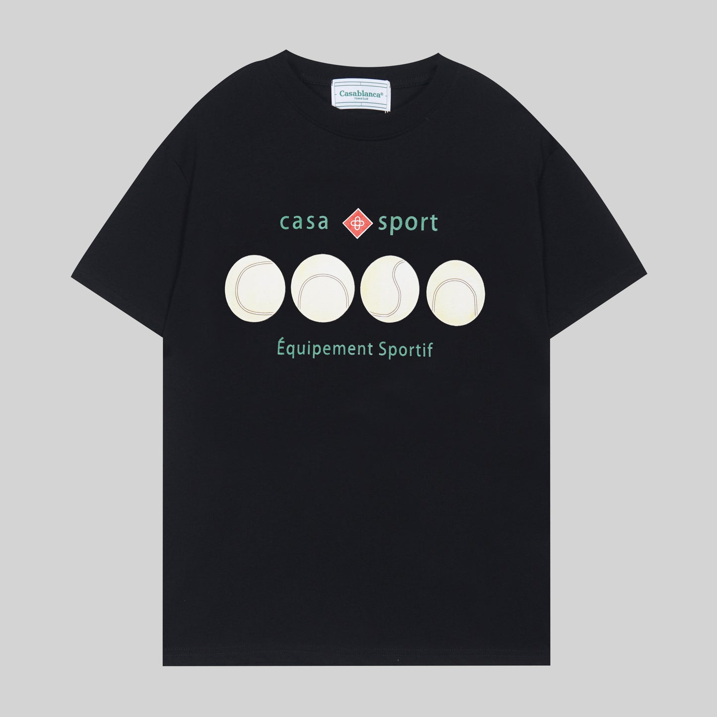 CASABLANCA CASASPORT BLACK T-SHIRT