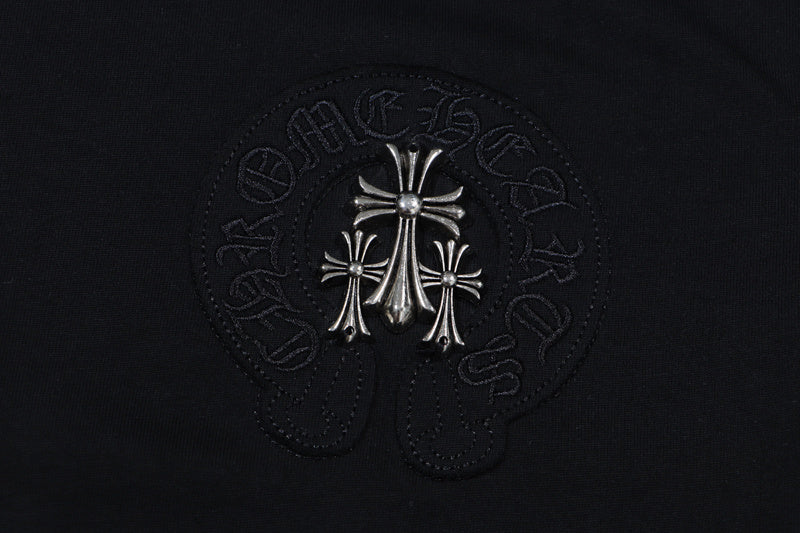 CHROME HEARTS RELIEVED LOGO BLACK T-SHIRT