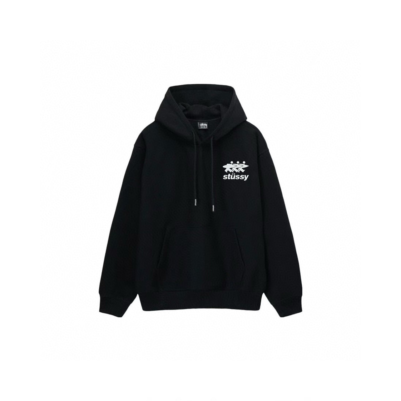 STUSSY SURFWALK BLACK HOODIE