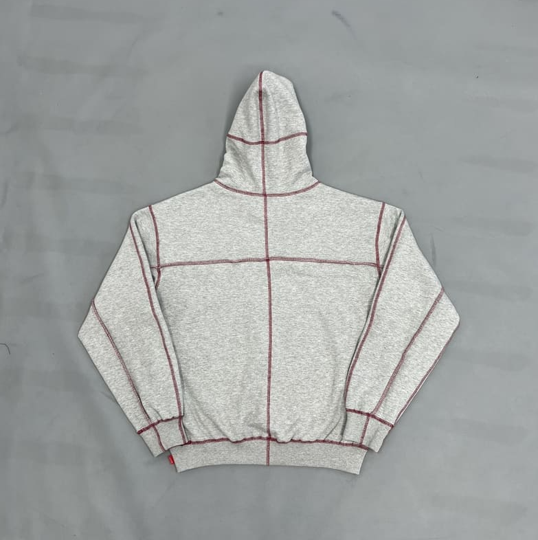 SUPREME COVERSTITCH RED HOODIE