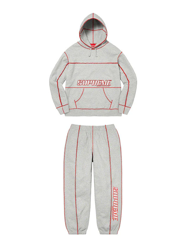 SUPREME COVERSTITCH RED TRACKSUIT