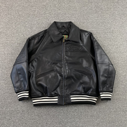 CORTEIZ LEATHER DA SKYDIVE BLACK JACKET