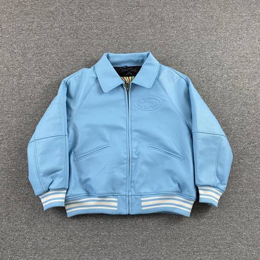 CORTEIZ LEATHER DA SKYDIVE BLUE JACKET
