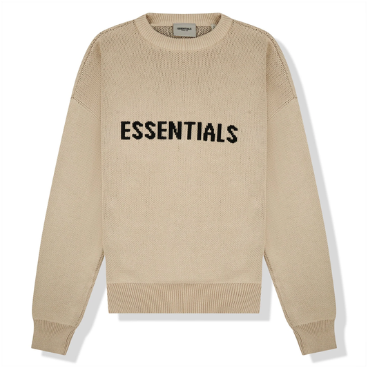 FEAR OF GODS ESSENTIALS SS21 KNIT BEIGE SWEATER