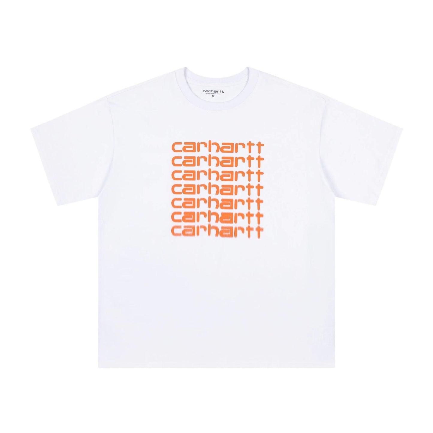 CARHARTT WIP WHITE AND ORANGE TEE