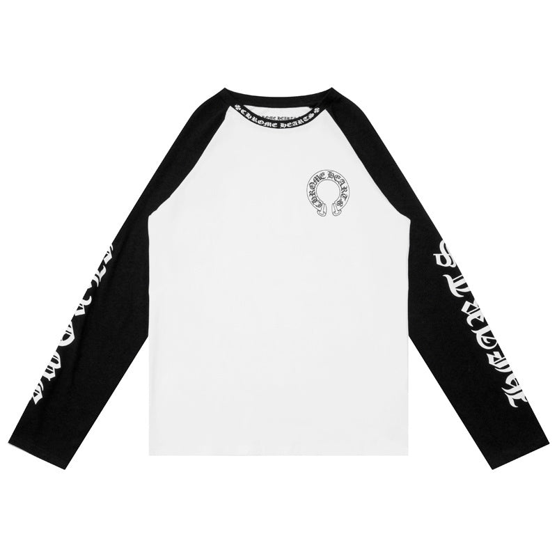 CHROME HEARTS LONG SLEEVE BLACK AND WHITE BACK LOGO T-SHIRT