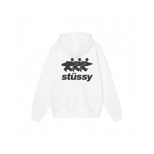 STUSSY SURFWALK WHITE HOODIE