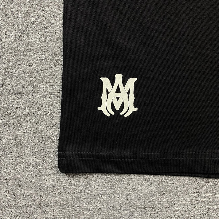 AMIRI STAGGERED LOGO FULL BLACK T-SHIRT