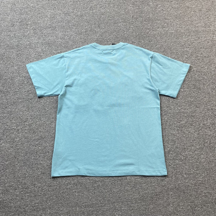AMIRI STRAGGERED LOGO FULL BLUE T-SHIRT
