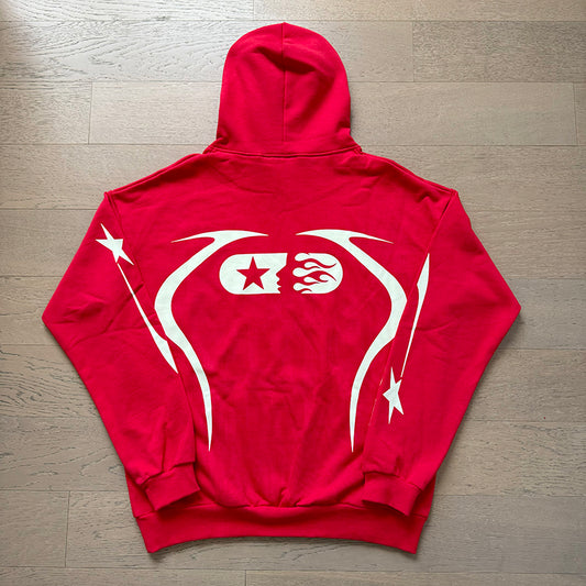 HELLSTAR WARM UP RED HOODIE