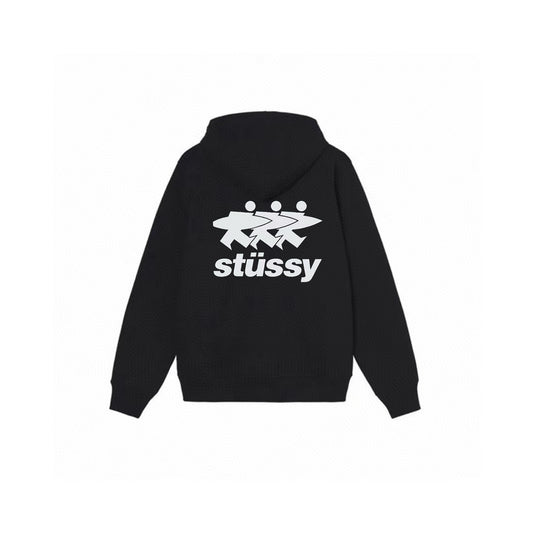 STUSSY SURFWALK BLACK HOODIE