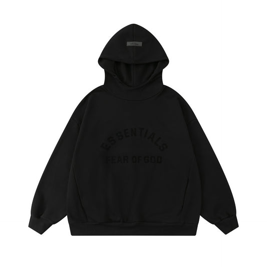FEAR OF GODS ESSENTIALS FULL BLACK NYLON FLECE TRACKSUIT