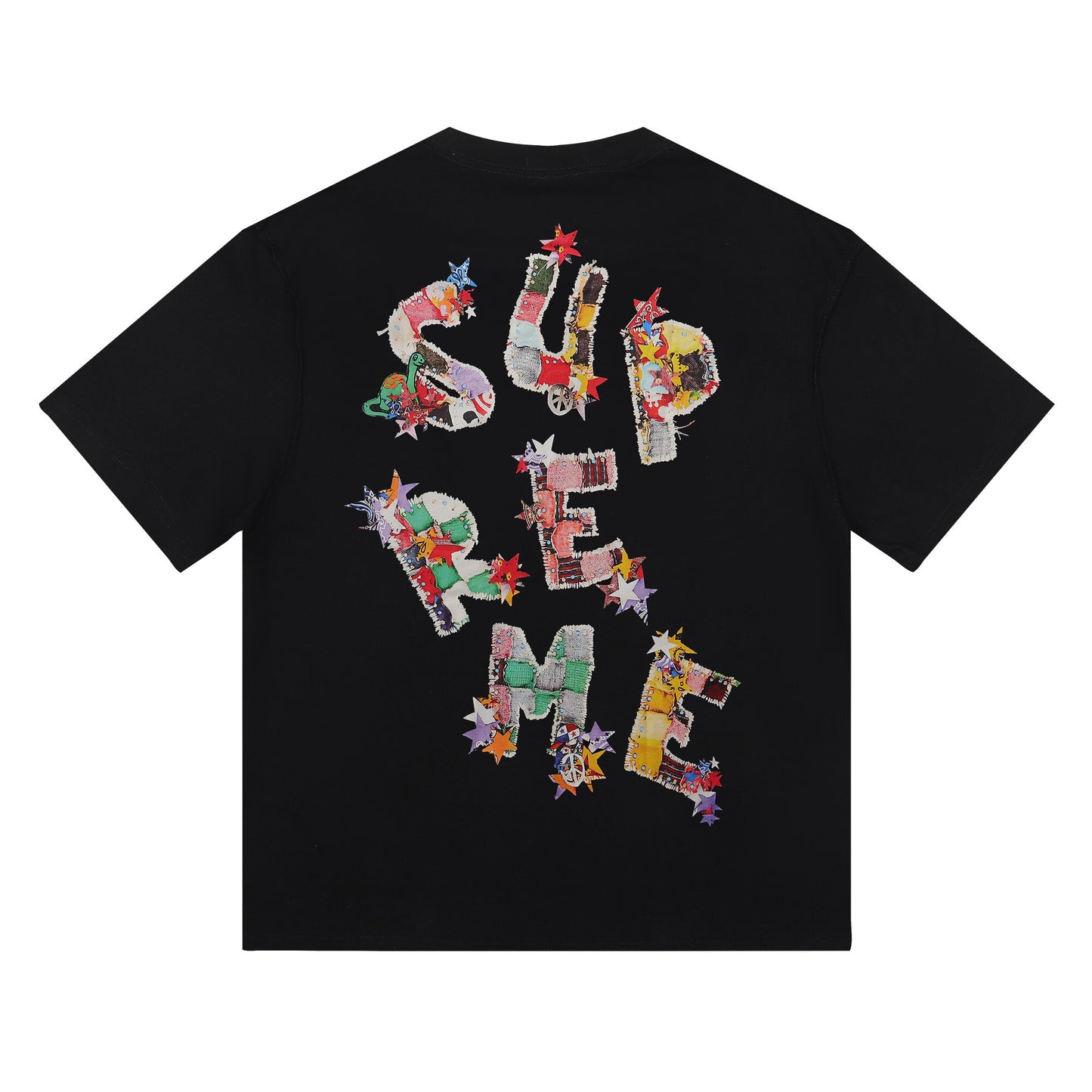 SUPREME PATCHWORK BLACK T-SHIRT