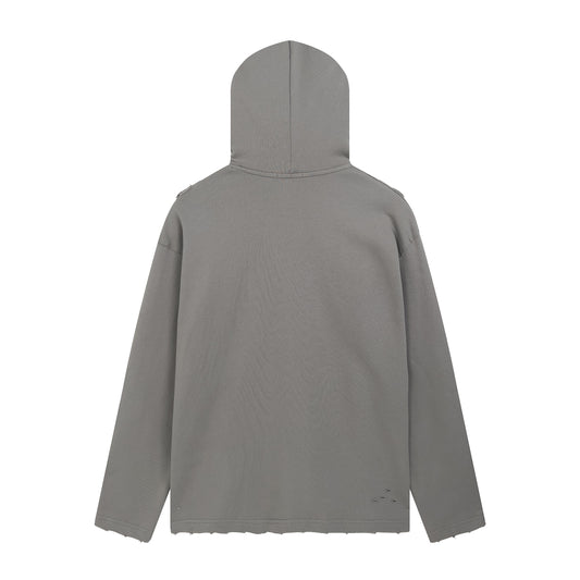 BALENCIAGA EXTRA LARGE GRAFITED LOGO GREY HOODIE