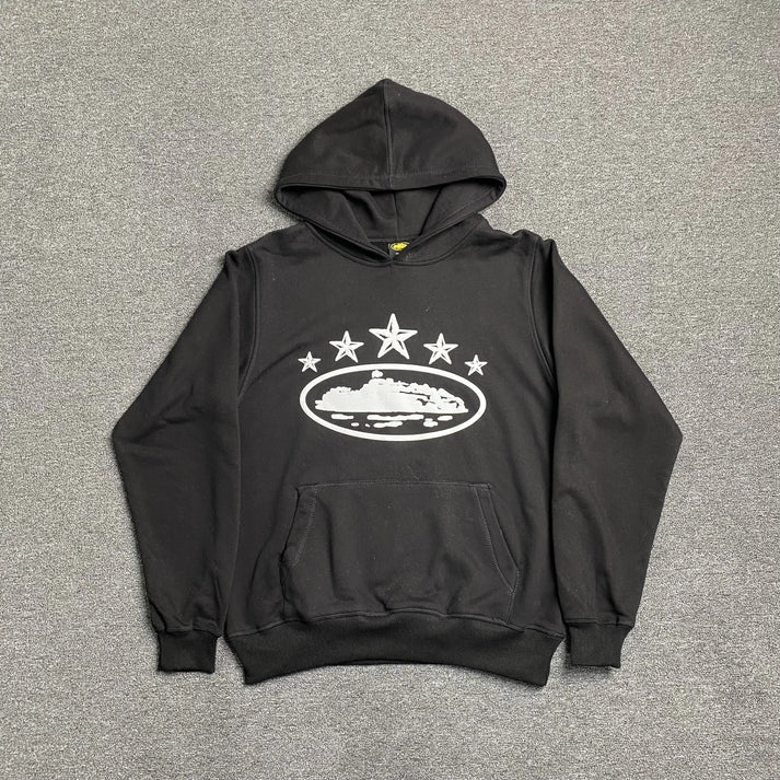 CORTEIZ ALCATRAZ 5 STARS BLACK HOODIE