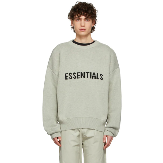 FEAR OF GODS ESSENTIALS SS21 KNIT GREEN SWEATER