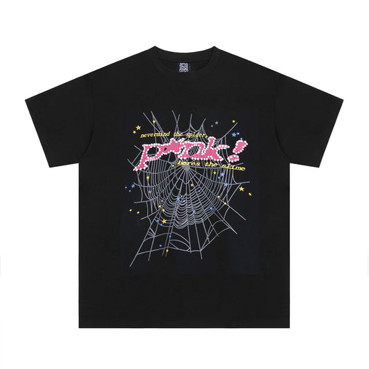 SP5DER PINK BLACK T-SHIRT