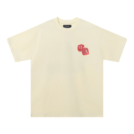AMIRI RED DICE BEIGE T-SHIRT