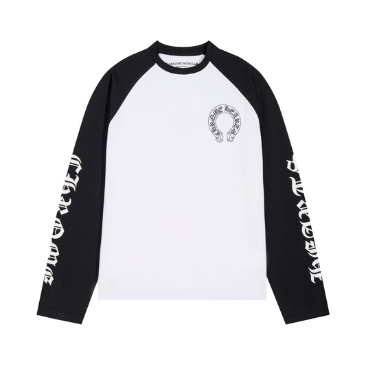 CHROME HEARTS LONG SLEEVE BLACK AND WHITE T-SHIRT