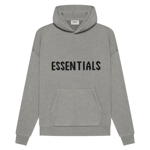 FEAR OF GODS ESSENTIALS KNIT PULLOVER DARK GREY HOODIE