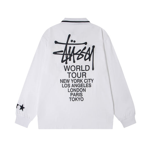 STUSSY POLO WHITE SWEATER