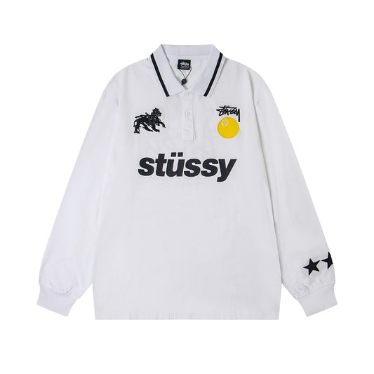STUSSY POLO WHITE SWEATER