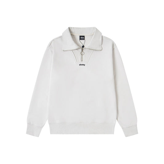 STUSSY MEDIUM ZIP WHITE SWEATER