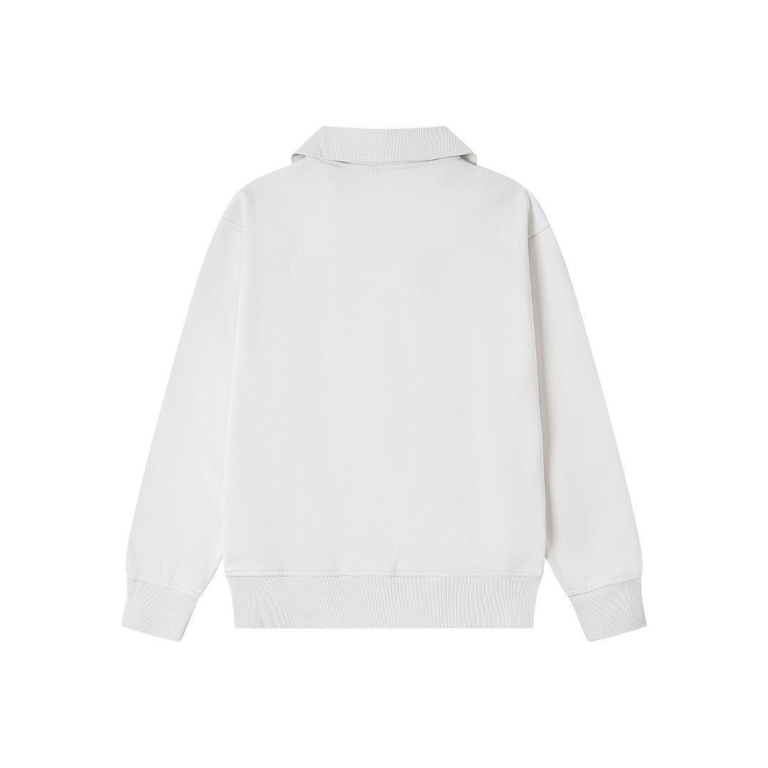 STUSSY MEDIUM ZIP WHITE SWEATER