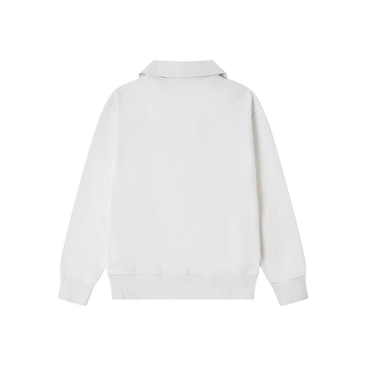 STUSSY MEDIUM ZIP WHITE SWEATER