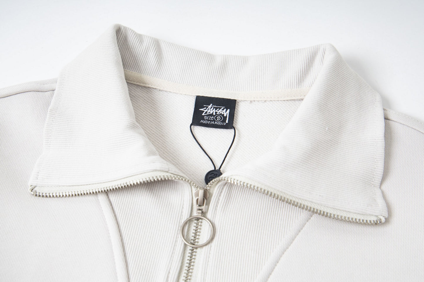 STUSSY MEDIUM ZIP WHITE SWEATER