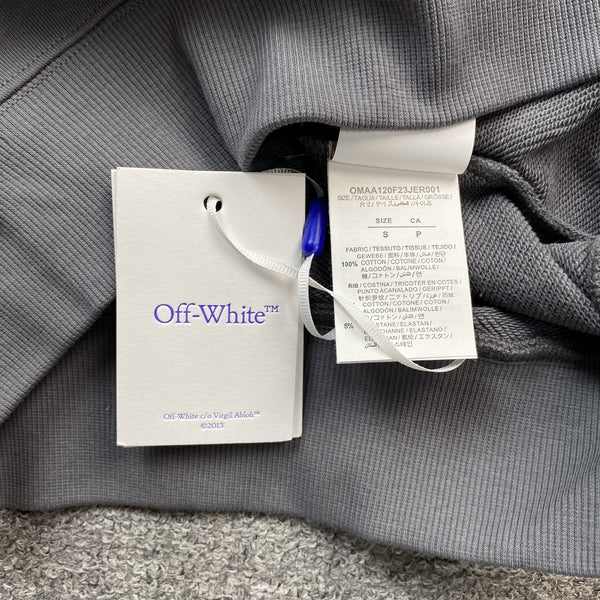 OFF WHITE FADED LOGO PRINT CREWNECK GREY
