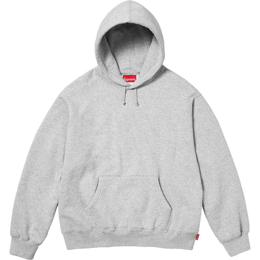 SUPREME SATIN APPLIQUE GREY HOODIE
