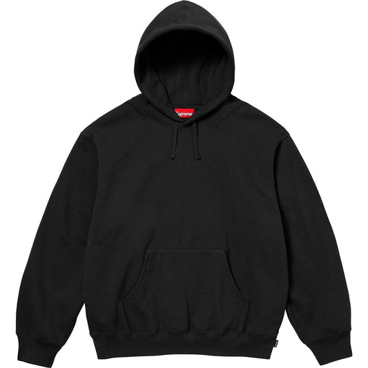SUPREME SATIN APPLIQUE BLACK HOODIE