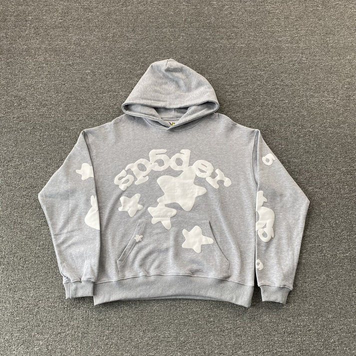 SP5DER BELUGA HEATHER GREY HOODIE