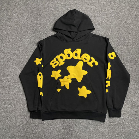SP5DER BELUGA ONYX YELLOW HOODIE