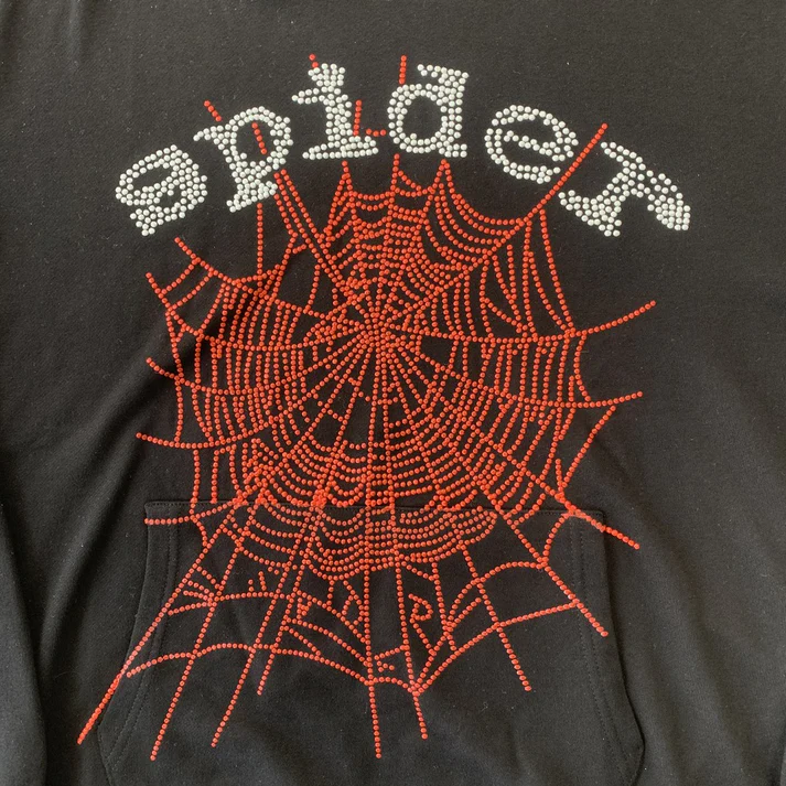 SP5DER OG RHINESTONE BLACK HOODIE