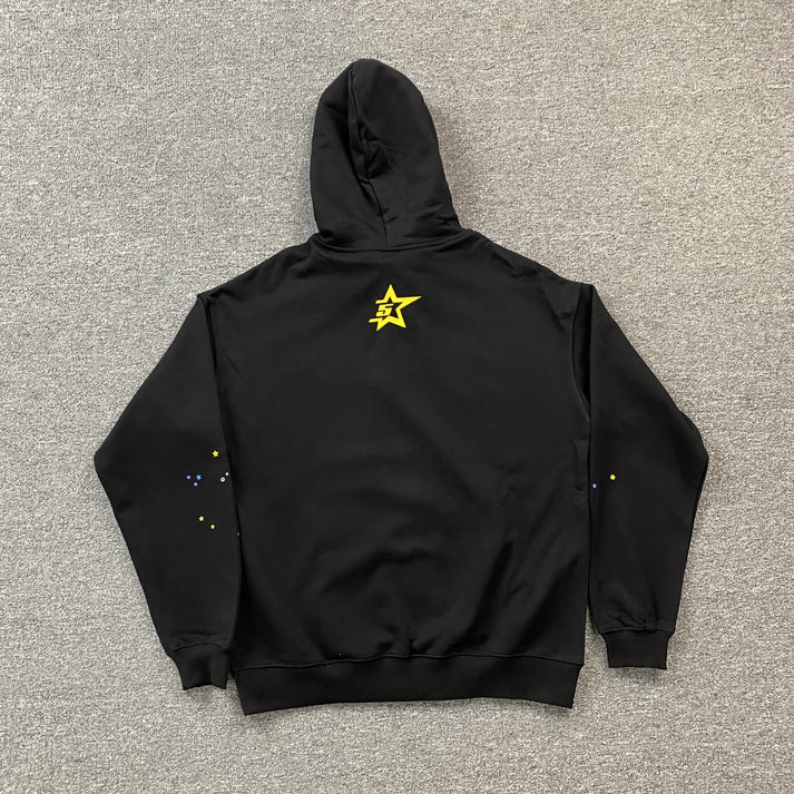 SP5DER PINK BLACK HOODIE