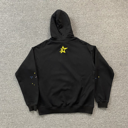 SP5DER PINK BLACK HOODIE